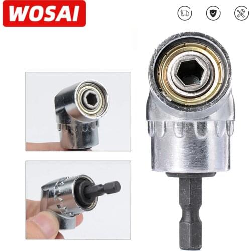 WOSAI 105 Degrees 1/4" Electric Hex Drill Bit Adjustable Hex Bit Angle Driver Electric Drill Socket Holder Adaptor Tools