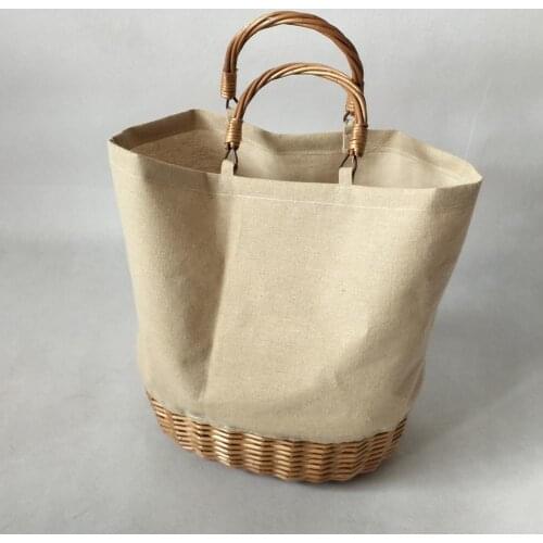Women Handbag Summer Beach Bag Rattan Woven Handmade Knitted Straw Large Capacity Canvas Women Girls Vacation Shopping Bags