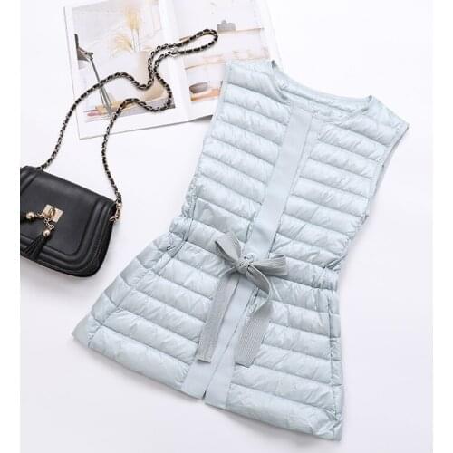 Women Vest 2020 Puffer Autumn Ultra Thin Down Korean Vests Sleeveless Jacket Chalecos Para Mujer YD1107 KJ4099