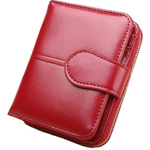 Qinwa 2019 Women Clutch PU Wallet Female short Wallet mans Zipper Purse Strap Money Bag Purse Lady Small Coin Purses