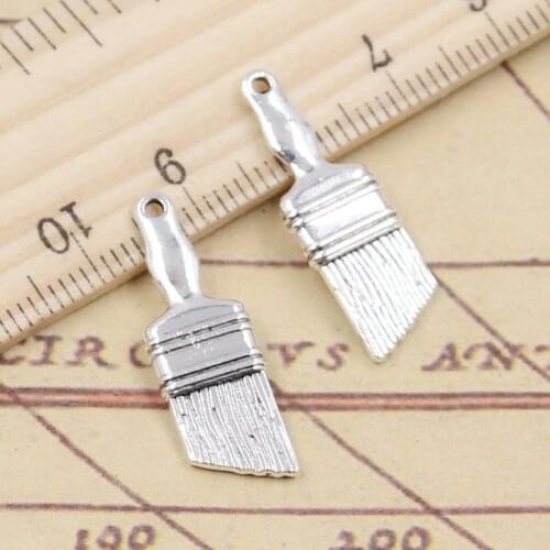 20pcs Charms Tools Brush 27x9mm Tibetan Silver Color Pendants Antique Jewelry Making DIY Handmade Craft