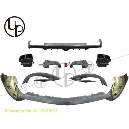 2014-2016y W222 S63 B700 body parts for S63 S65 front bumpers lips rear diffuser with exhaust tips pp material