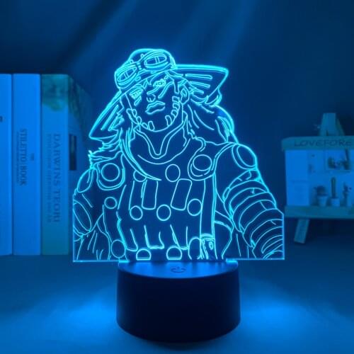 3d Lamp Anime JoJo Bizarre Adventure Gyro Zeppeli for Bedroom Decor Light Birthday Gift for Him Jojo Led Light Manga