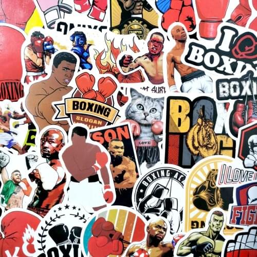 50pcs Doodle of boxing power sports series Skateboard Laptop Luggage Fridge Phone Car Styling DIY Decal Sticker