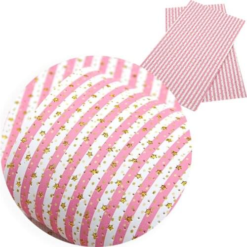 David accessories 20*33cm stripe flower hearts star Glitter Faux Synthetic Leather Fabric,DIY Decorative HairBow Bags,1Yc6030