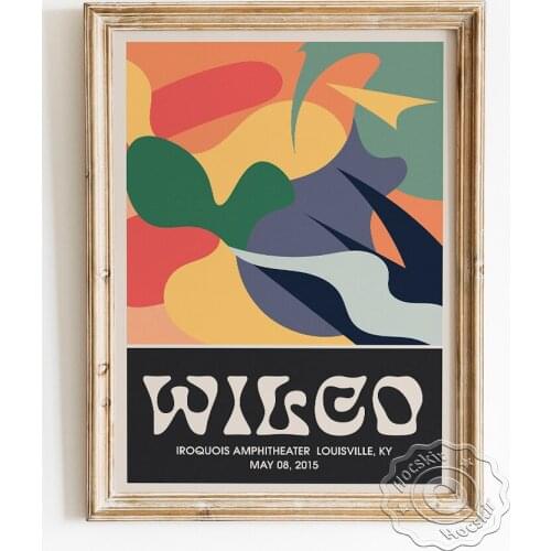 American Alternative Rock Band Wilco Poster, Iroquois Amphitheater Music Gig Prints, Colourful Abstract Fanclub Wall Picture