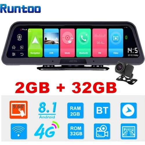 4G ADAS WIFI Dash Cam 2GB + 32GB Android 8.1 Car DVR Camera Dual Lens Auto Video Recorder Dashcam GPS Remote Monitor HD 1080P