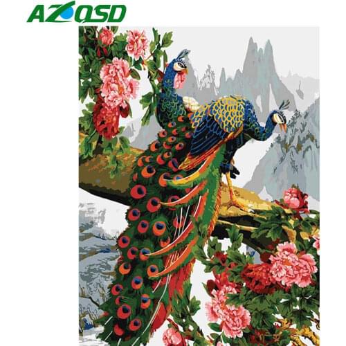 AZQSD 5d Diamond Painting Peacock Diamond Embroidery Animal Picture Of Rhinestones 5d Diy Handmade Home Decor Gift Cross Stitch
