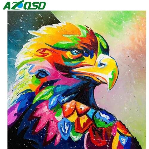 AZQSD Diamond Painting Colorful Eagle Cross Stitch Full Drill Diamond Embroidery Animal Mosaic Rhinestones Handicraft Home Decor