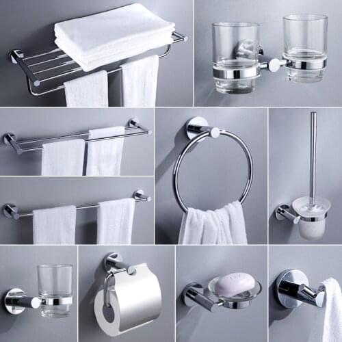 Beiluode Bathroom Hardware Towel Rail Bar Rack Bar Robe Hook Shelf Tissue Paper Holder Toothbrush Holder Bathroom Accessories