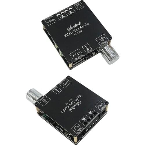 C100L 100W+100W Bluetooth 5.0 Wireless Audio Digital Power amplifier Stereo board Bluetooth Amp Amplificador 3.5MM USB APP