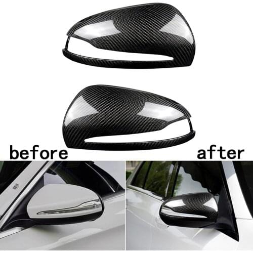 1 Pair Car Mirror Cover Real Carbon Fiber Rearview Cap For Mercedes-Benz C S E GLC G Class AMG W205 X253 W222 W213 W238