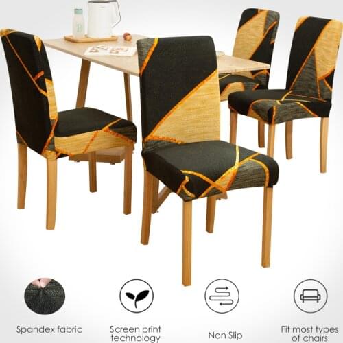 Cover for Dining Chair Spandex Office Chair Cover Elastic Removable Stretch Seat Slipcover housse de chaise 1/2/4/6PCS