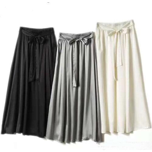 Blockbuster mulberry silk Long dressThe drape A word skirt of tall waist