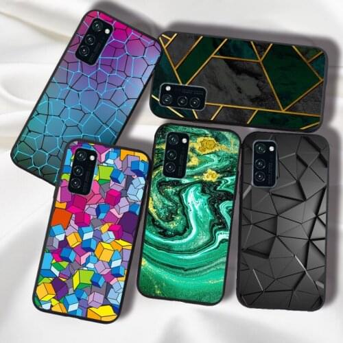 Geometric TPU Case For Huawei Honor View 20 30 Pro V30 V20 Honor 30S 30 Pro Plus Case Cover Silicone Matte Bumper