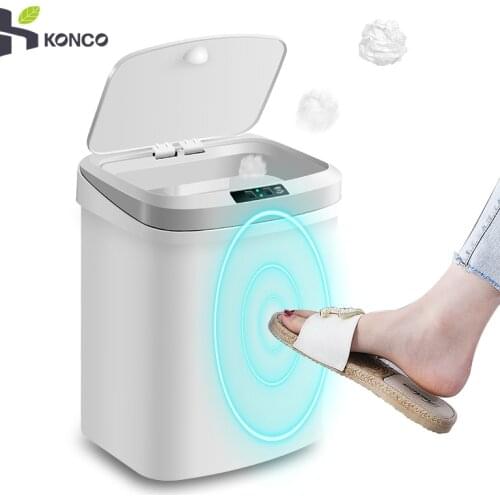 Konco Induction Trash Can sensor Home intelligent Waste Bins Automatic Electric Trash Can garbage trash bin for Kitchen Bathroom