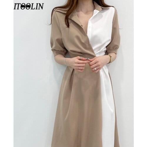 ITOOLIN Fashionable Shirt Dresses
