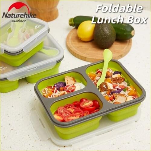 Naturehike Camping Foldable Lunch Box Light Travel Food Meal Box Picnic Sealed Preservation Food-grade Silicone Foods Container