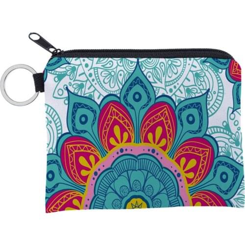 Mandala Pattern Coin Purse Waterproof Storage Small Bag Portable Personalized Card Case Key Case Exquisite Keychain Bags Girls