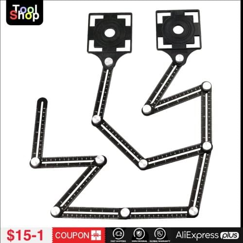 Tile Hole Locator Adjustable Tool Masonry Glass Fixed Angle Measuring Ruler Universal Angular Template Izer 4/6/12 Slides/Fold