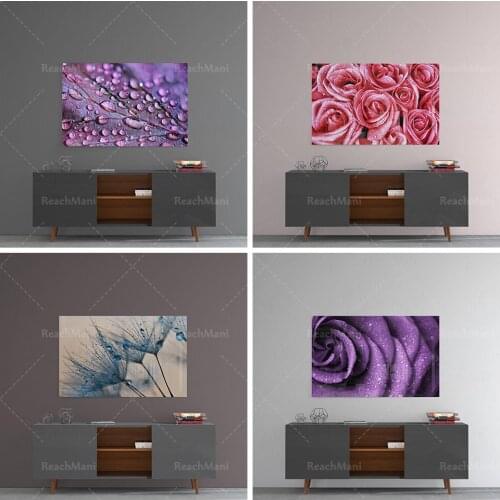 Leaves in the rain, flowers in the rain, printed wall art, natural and vivid wall decoration, modern wall art