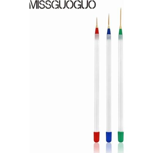 Missguoguo 3pcs Nail Art Brush Liner Painting Pen Professional Nail Art Lines Stripes Grid Pattern Drawing Pen Manicure Tools