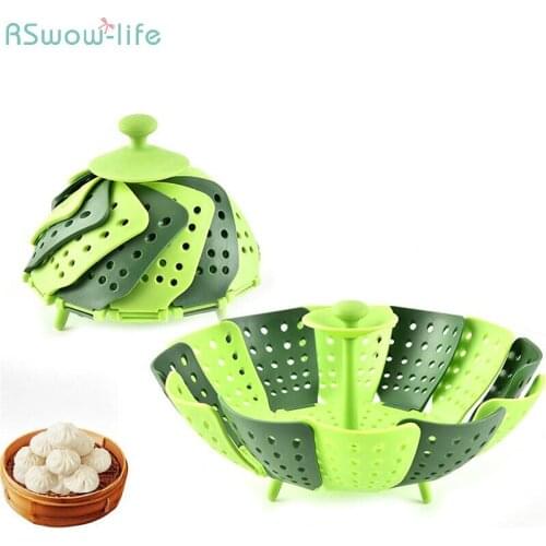 Multifunctional Fruit Basket Steamer With Retractable Folding Steamer Kitchen Tool Foldable Basket Plastic PP Draining Basket