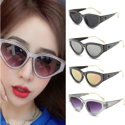 Fashion Diamond-studded Triangle Sunglasses Ladies Party Style Matching Glasses Beach Spectacles Gafas De Sol