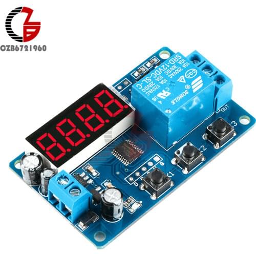 Countdown Time Delay Relay Module DC 12V LED Digital Timer Control Switch PLC Timing Relay Module Anti Reverse Voltage Regulator