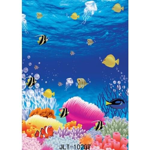 Cartoon of Submarine World Computer Printed Photography Background Props for Studio Vinyl Photography Backdrops for Photo Studio