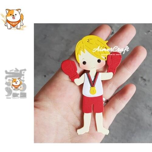 Men Boxing Metal Cutting Dies Mold Knife Scrapbooking Stencil DIY Embossing Craft Die Cuts Card Making New Dies For 2020