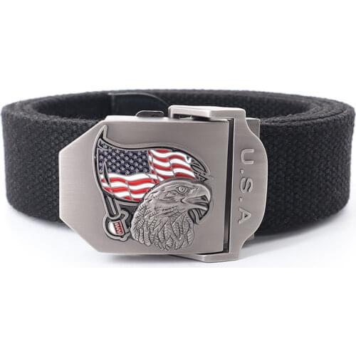 Mens Belt American Eagle Slide Buckle Youth Outdoor Casual Pants Mens Womens Adjustable Military Canvas Tactical Belt 160 170