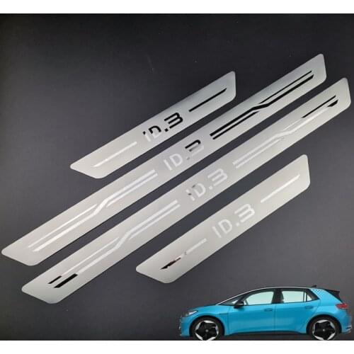 Stainless Steel Door Sill Scuff Plate Stickers for 2020-2022 Volkswagen ID.3 Accessories VW ID3 Styling