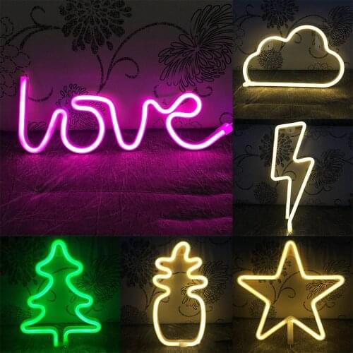 Led Neon Sign Light Love Cloud Moon Wall Decor Background Children Room Wedding Photography Prop Aesthetic Cute Room Decoration