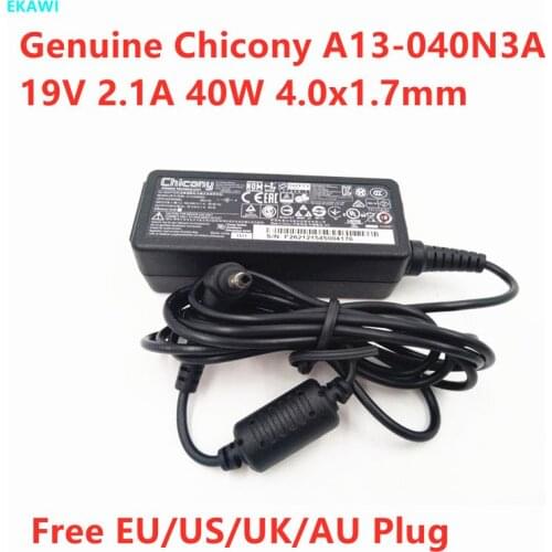 Genuine Chicony A13-040N3A 19V 2.1A 40W 4.0x1.7mm A040R079L A040R066L AC Adapter For ADP-40PH AB 40W Laptop Power Supply Charger