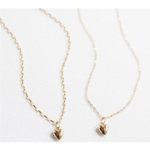 14K Gold Filled Heart Shape Necklace Minimalism Gold Necklace Gold Choker Boho Women Jewelry Pendants Collier Femme Kolye