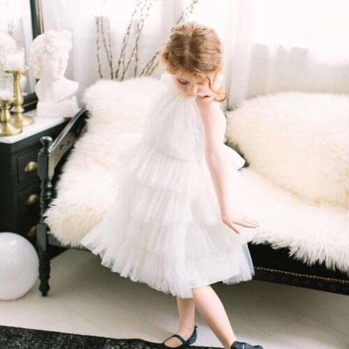 New Girls Princess Dress Children Cake Tutu Bubble Dresses Baby Girls Party Dress Girls Prom Ceremonial Clothes 1-10Yrs CL238