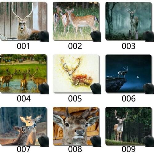 Rectangle Mouse Pads for Computers Laptop,Deer antlers animal -Stitched Edges