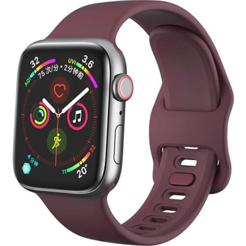 Liquid silicone strap for iwatch apple watch 6/SE/5/4/3/2/1 apple watch band 44m 42mm 40mm 38mm High quality rubber bracelet