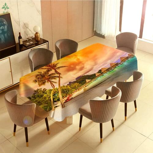 Romantic Tropical Island At Dusk Barbecue Picnic Home Party Table Cloth