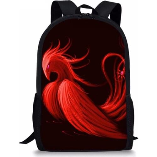 INJERSDESIGNS Fashion Phoenix Printing Backpack Women Men Travel School Backpack Boys Girls School Bags Teenager Mochila Escolar