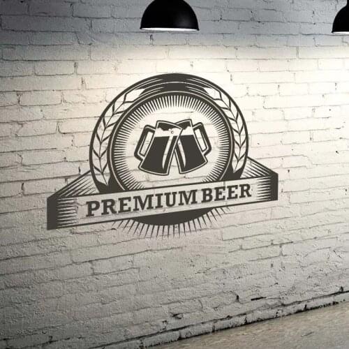 Beer Shop Sticker Premium Beer Vintage Shop Decor Sign Retro Bar Pub Poster Decal Vivyl