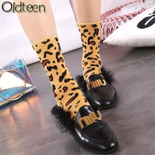 Stylish Classic Casual Leopard Socks Women New Hot Winter Harajuku Fashion Soft Novelty Cotton Women Socks Street Trend Style