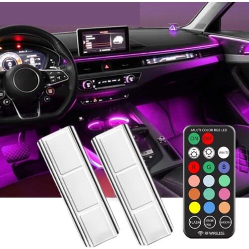 Car Interior Light RGB LED USB Charging Ambient Strip Lights Wireless Remote Controll Foot Light Automotive Car Decorative Lamp