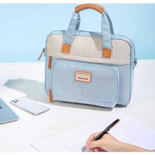 Larger Capacity Shoulder Briefcase Office Travel Sundries Organize Handbag Waterproof Document Storage Laptop Handbag Accessory