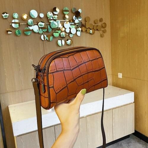 Vintage Bag 2021 New Quality PU Leather Womens Designer Handbag Shoulder Messenger Bag Stone Pattern Crossbody Bags Mini Bag