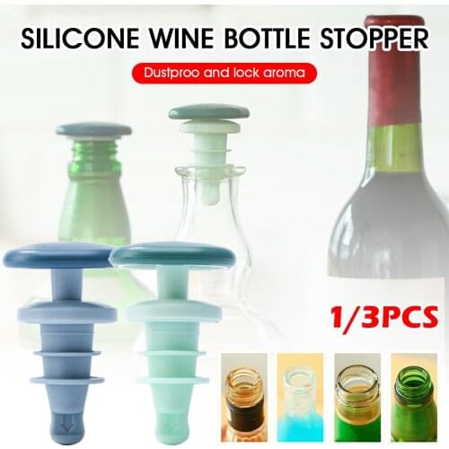 1/3 Pcs Creative Design Wine Stopper Silicone Wine Cork Stopper Plug Cover Bottle Caps Bottle Stopper Wine Pourer Stoppers