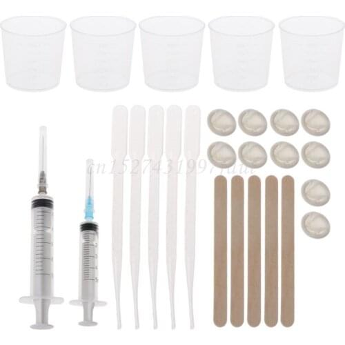 1 Set DIY Epoxy Resin Molds Jewelry Making Tool Kit With Stirrers Droppers Spoons Cups