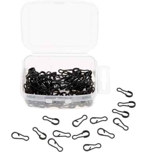 100Pcs Black Multi Carp Fishing Tackle Quick Change Clips Rigs Swivels Leads