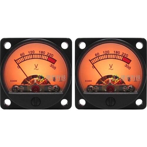 2pcs DB Level AC Voltmeter VU Panel Meter Header w/Backlight & Power Supply Module